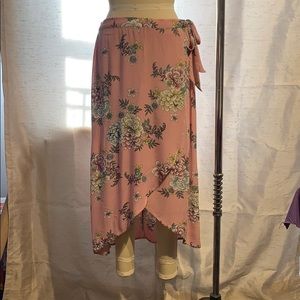 Pink floral wrap skirt Xhilaration